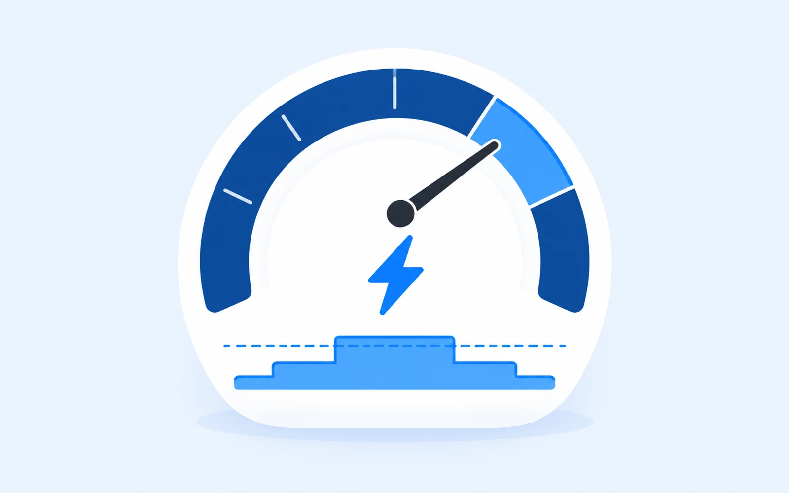 A blue power gauge with a lightning bolt and a threshold workout profile.