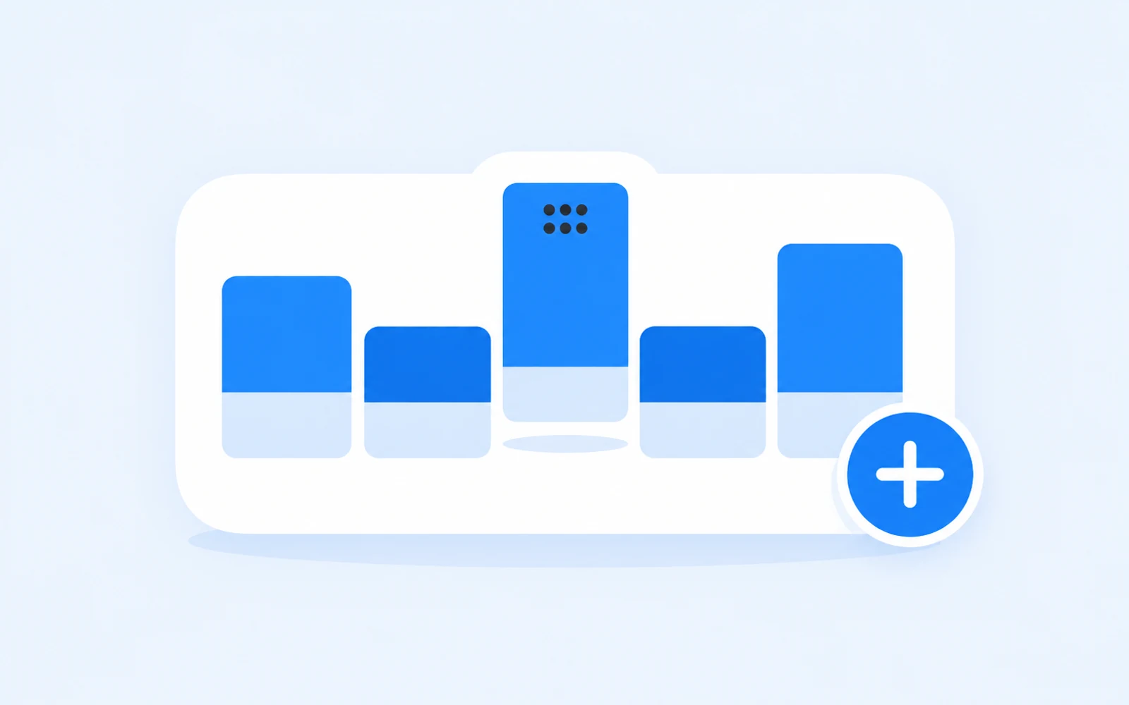 A workout editor card with one lifted draggable interval block and a plus button.